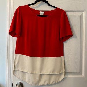 Akris Red and White Silk Top